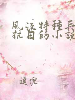 风流特种兵穿越抗日的小说