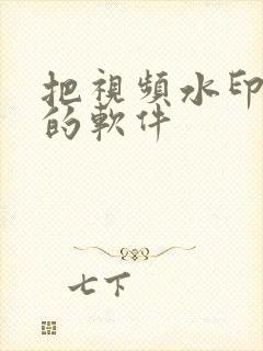 把视频水印去掉的软件