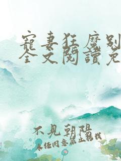 宠妻狂魔别太坏全文阅读免费