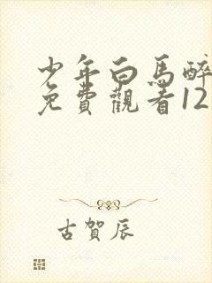 少年白马醉春风免费观看12集