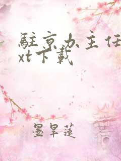 驻京办主任3txt下载