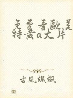 免费看欧美一级特黄a大片