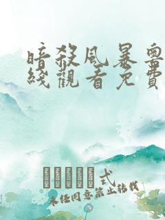 暗杀风暴粤语在线观看免费完整版高清