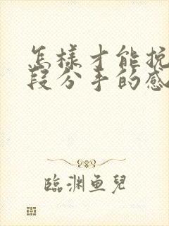 怎样才能挽回一段分手的感情