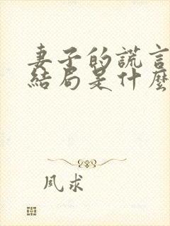 妻子的谎言最后结局是什么