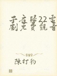 子夜归22电视剧免费观看全集高清