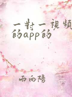 一对一视频聊天的app的