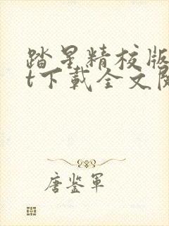踏星精校版txt下载全文阅读