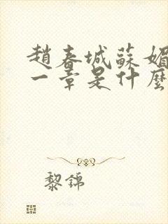 赵春城苏媚最后一章是什么