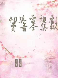 40集电视剧免费看全集纵有疾风起