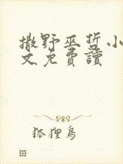 撒野巫哲小说全文免费读