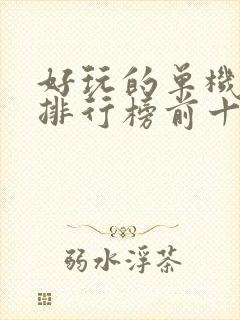 好玩的单机游戏排行榜前十名