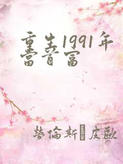 重生1991年当首富