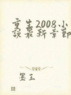 重生2008小说最新章节免费阅读全文