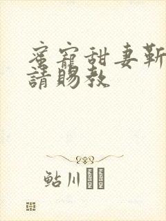 蜜宠甜妻靳先生请赐教