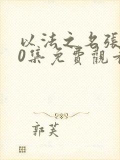 以法之名张译40集免费观看