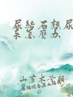 尿结石想尿不出来怎么办