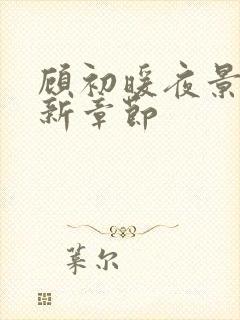 顾初暖夜景寒最新章节