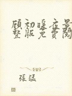 顾初暖夜景寒完整版免费阅读全文