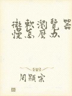 微软浏览器下载慢怎么办