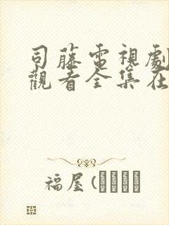 司藤电视剧免费观看全集在线观看