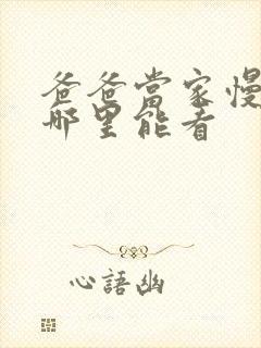 爸爸当家慢享季哪里能看