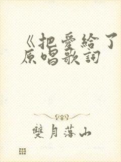 《把爱给了谁》原唱歌词