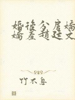 婚后分房娇夫别娇羞赵廷文在线阅读