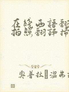 在线西语翻译器拍照翻译扫一扫