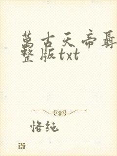 万古天帝聂天完整版txt