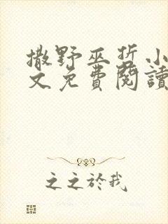 撒野巫哲小说全文免费阅读无删减