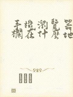 手机浏览器地址栏在什么地方