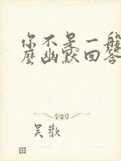 你不是一般人怎么幽默回答