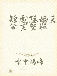 短剧隐婚天价老公完整版