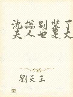 沈总别装了,你夫人也是大佬