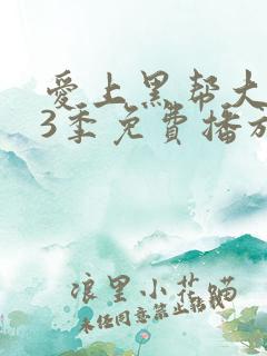 爱上黑帮大佬第3季免费播放全集