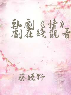 韩剧《情》电视剧在线观看全集