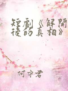 短剧《解开谎言后的真相》剧情介绍