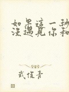 如果这一秒,我没遇见你和