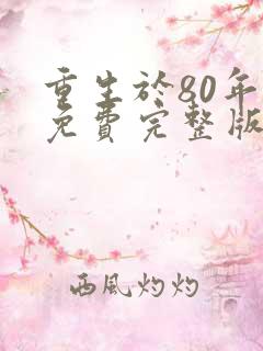 重生于80年代免费完整版