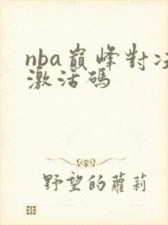 nba巅峰对决激活码