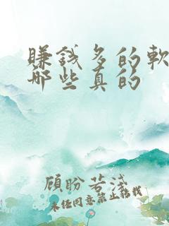 赚钱多的软件有哪些真的