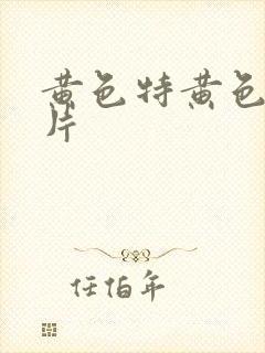 黄色特黄色一级片