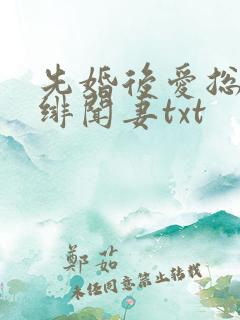 先婚后爱总裁的绯闻妻txt