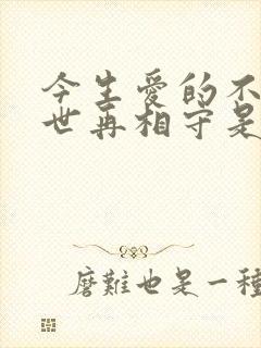 今生爱的不够来世再相守是什么歌名