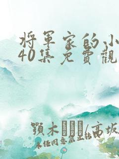 将军家的小娘子40集免费观看