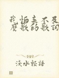 我怕来不及是什么歌的歌词