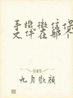 手机微信保存的文件在那个文件夹