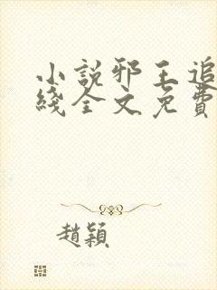 小说邪王追妻在线全文免费阅读