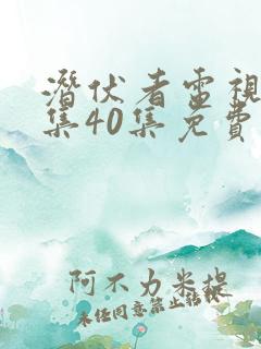 潜伏者电视剧全集40集免费观看潜伏